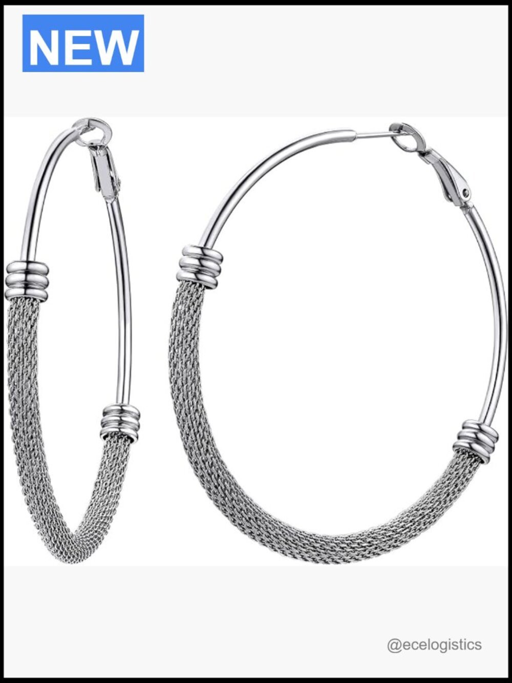 30-80mm Chunky Hoop Earrings Hypoallergenic Surgical Steel 18K Gold Plated